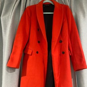 Zara Orange red wool coat